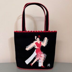 Lulu Guinness handbag featuring flamenco dancers, in excellent condition